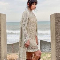 Knee Length Jacket with net weave