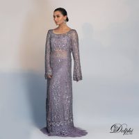 Lilac Anarkali with floral bodice