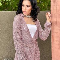 Mix weave Wrap Dress