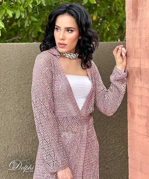 Mix weave Wrap Dress