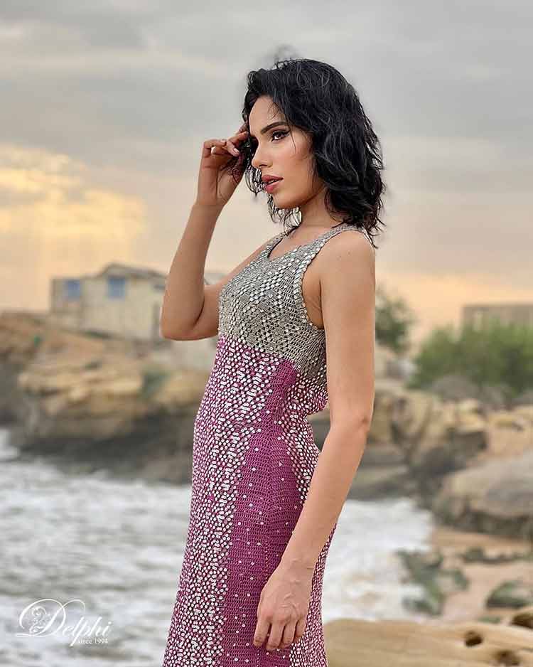 Mix weave Cocktail dress