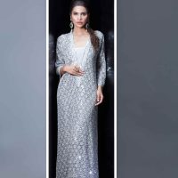 Silver Crochet kaftan