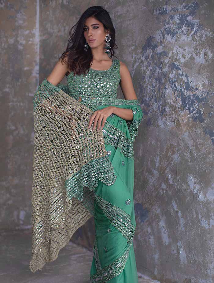 Mix weave Saree set