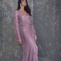 Embelisshed Wrap Dress