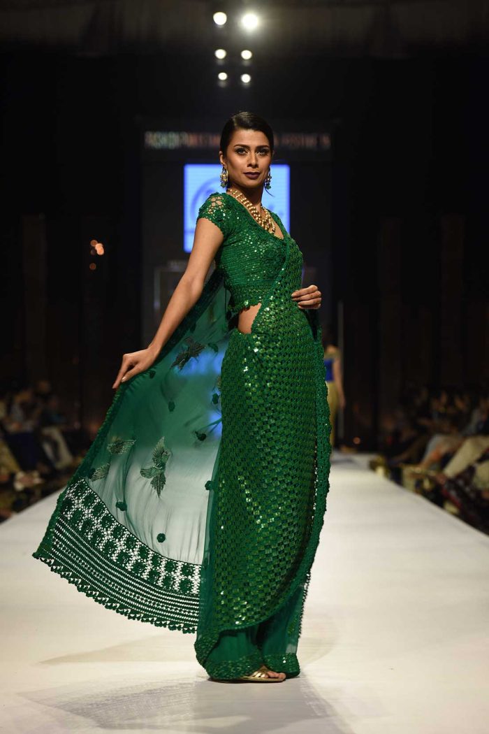 Trousseau Saree with zardozi birds