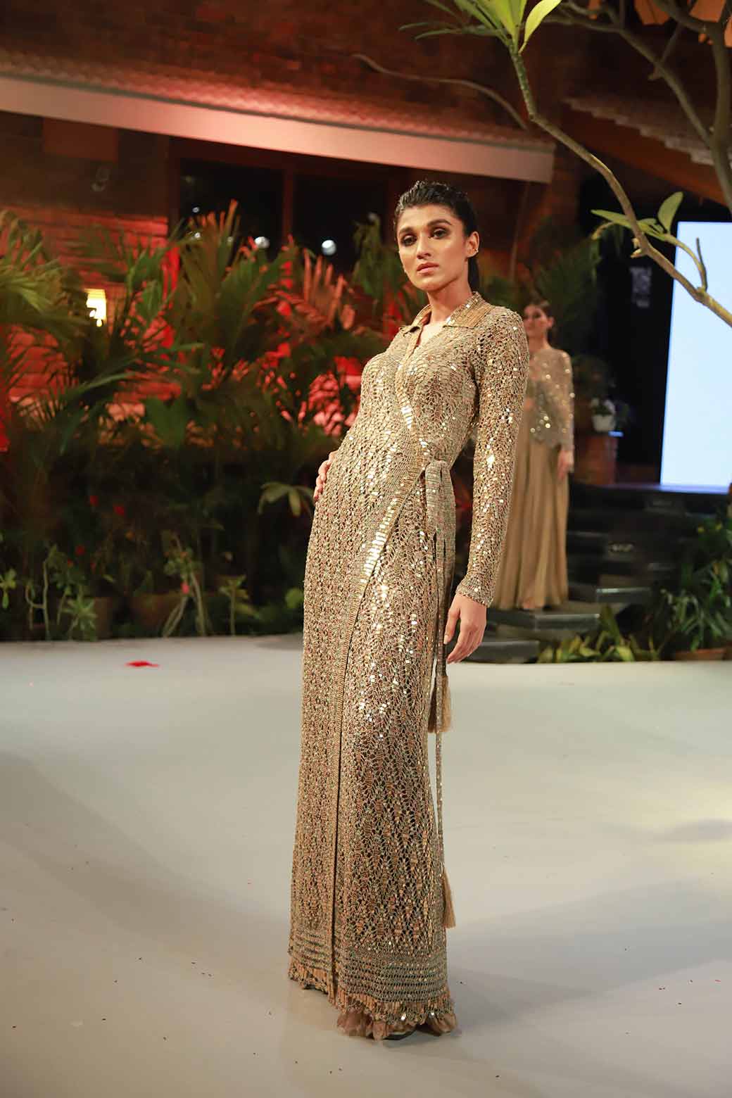 Embelisshed Wrap Dress