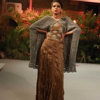 Mix weave Long Cape