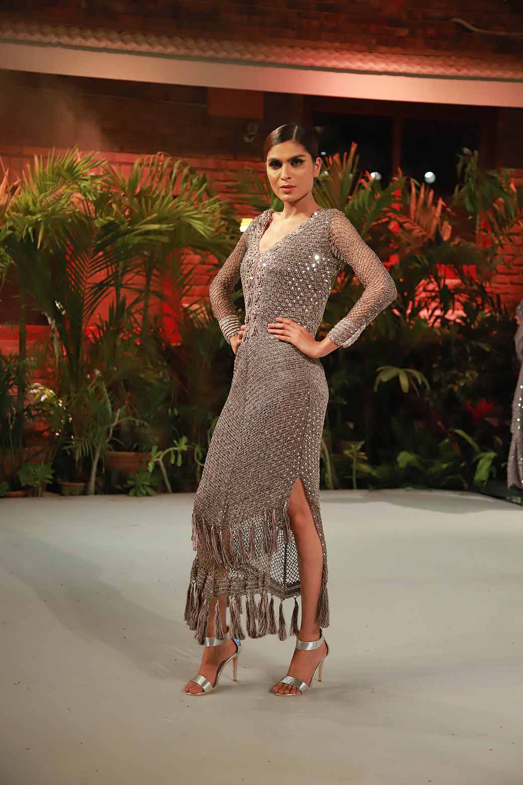 Mix weave Tassled Dress