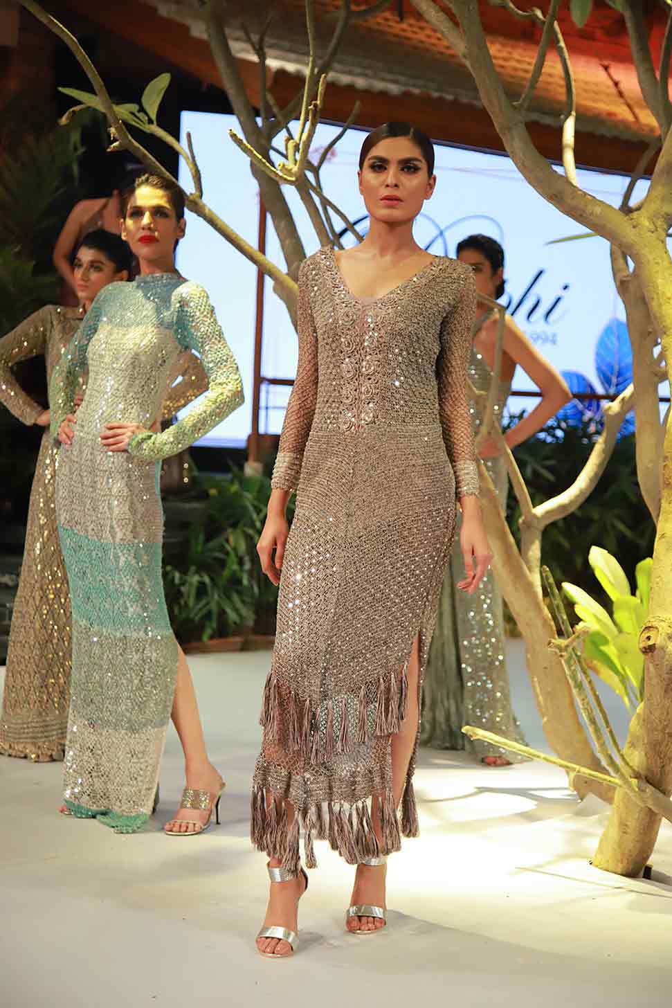 Mix weave Tassled Dress