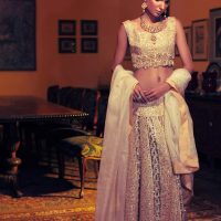 Crochet Lehnga choli with floral crochet jacket(Click on image for price on request)