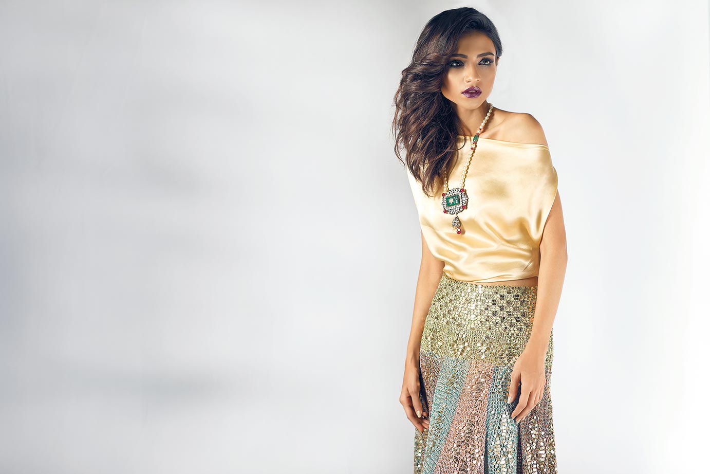 Mix weave Lehnga set - 2 piece